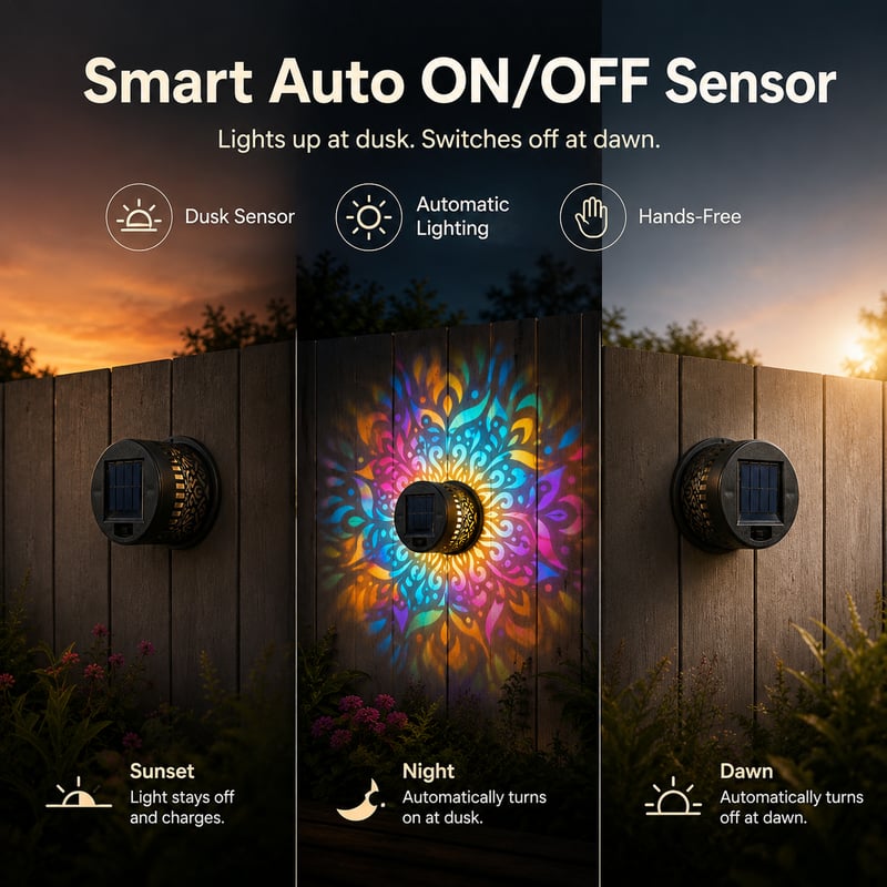 GloPetal™ Solar Wall Light Projector